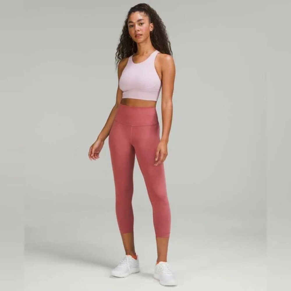 Lululemon Wunder Train High Rise Crop Leggings in Cherry Tint Size 8